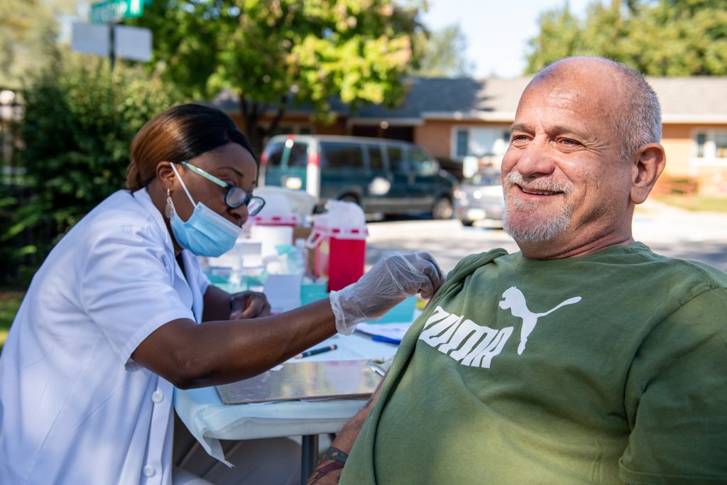 flu clinic food distribution