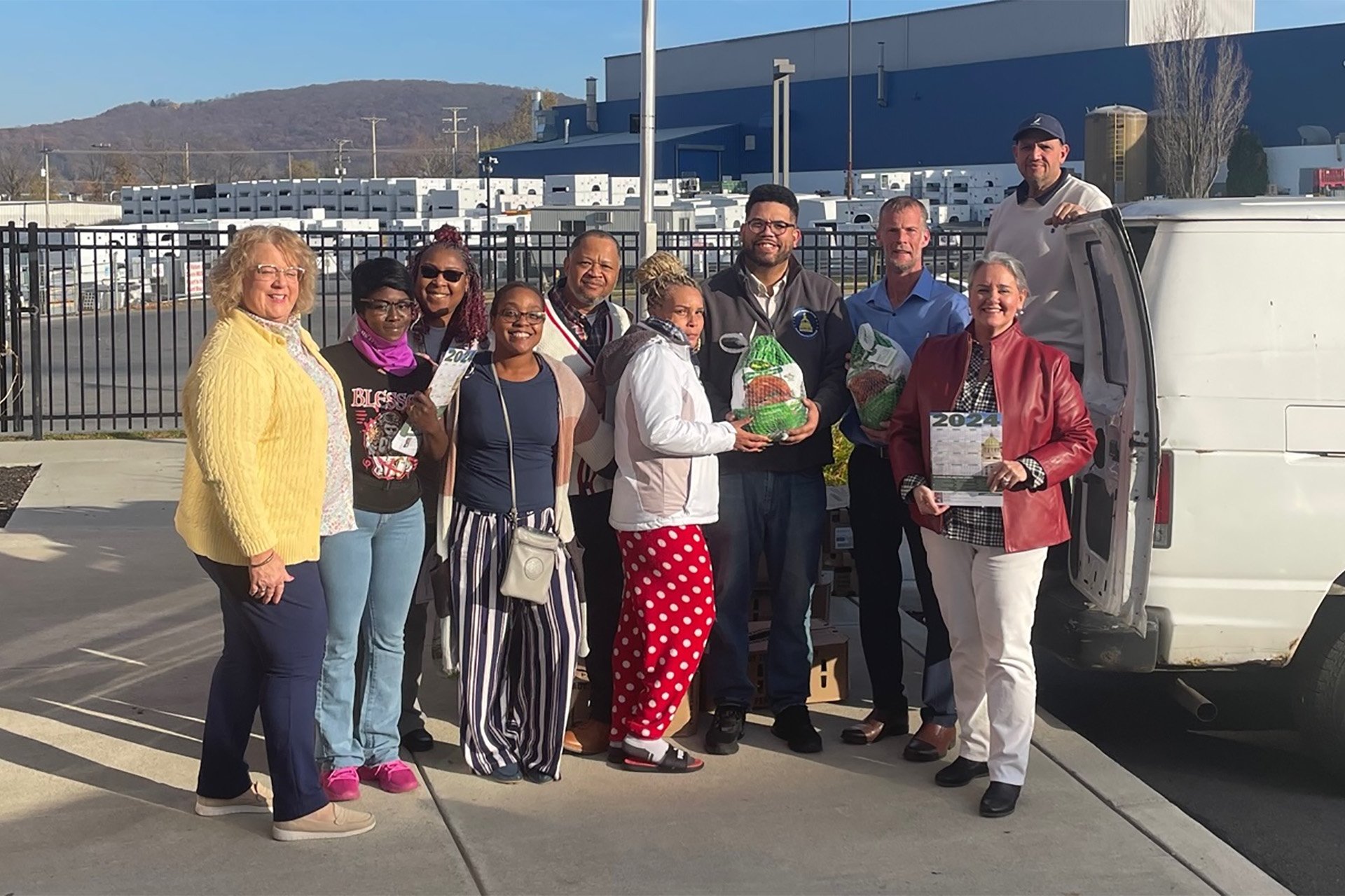 100 turkeys handed out by Representative Manny Guzman with the help of Reading Housing Authority and Oakbrook Resident Council.
