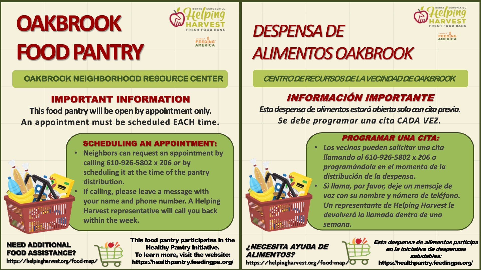 Helping Harvest Food Pantry Permanent Flyer