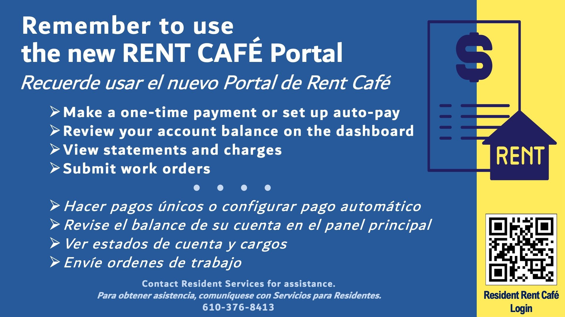 Remember to use the new RENT CAFE - Slide