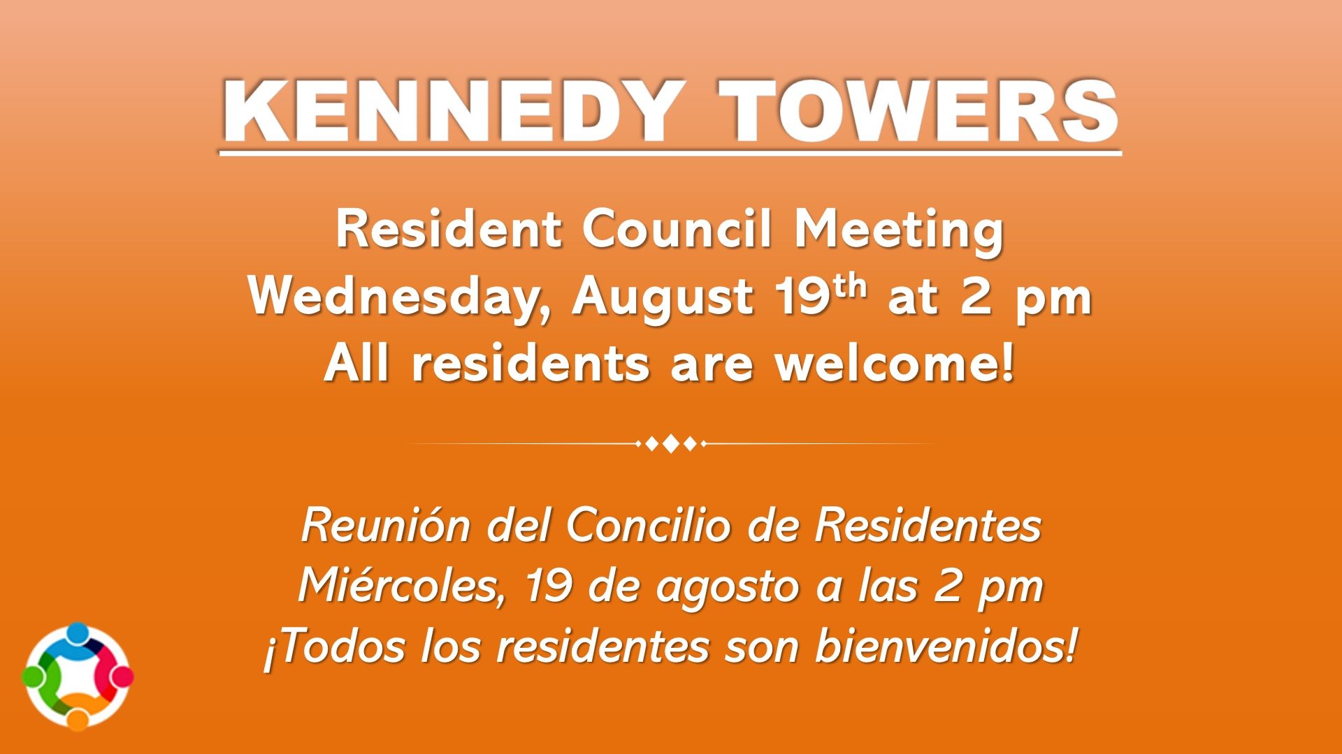 August Resident Council Meeting Slide